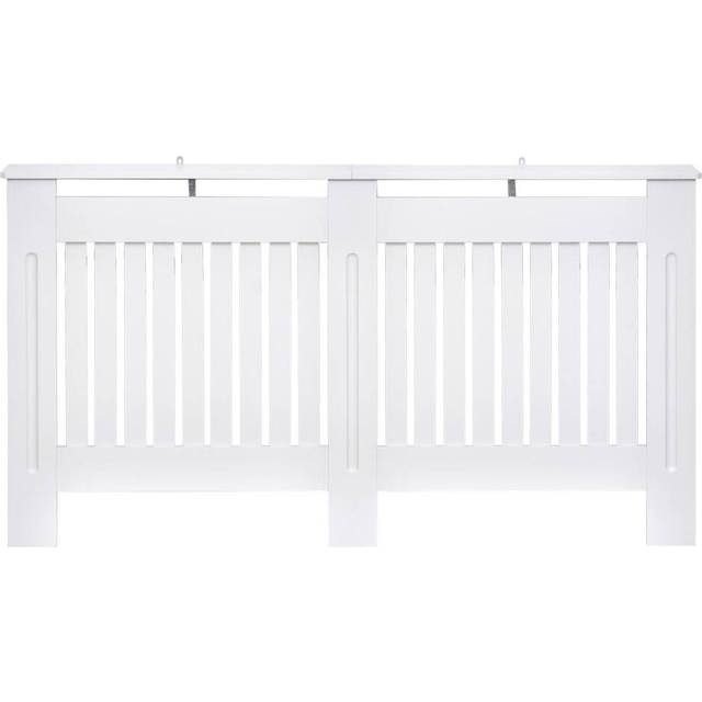 HOMCOM Radiator Cover Painted Slatted MDF Cabinet Lined Grill 152x19x81cm