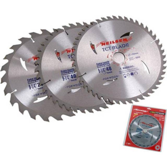 "3 PACK 235mm 9 1/4"" TCT WOOD SAW BLADES"