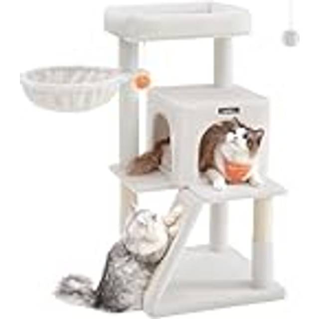 Cat Tree with Widened Perch for Large Cats, Cream White