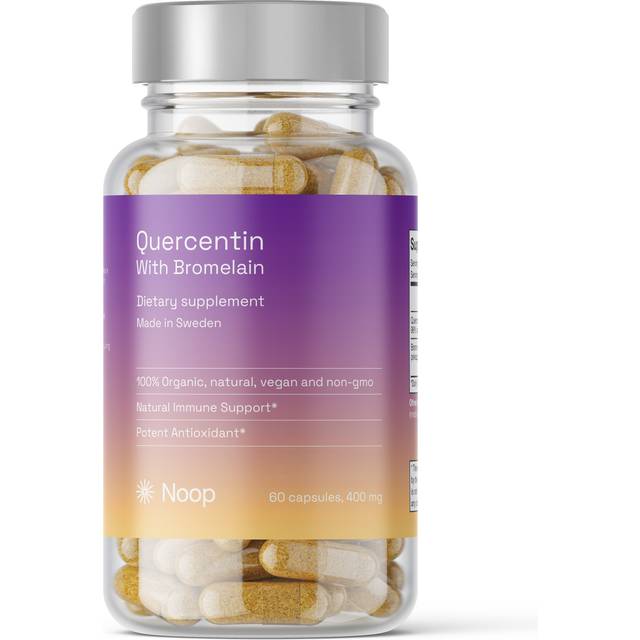 Quercetin 500mg - 60 Veganska Kapslar (1 till2 Månaders Förbrukning) - Högkoncentrerat Antioxidanttillskott - Glutenfri & GMO-fri - Tillverkad i Sverige av Noop Alternativ till Resveratrol
