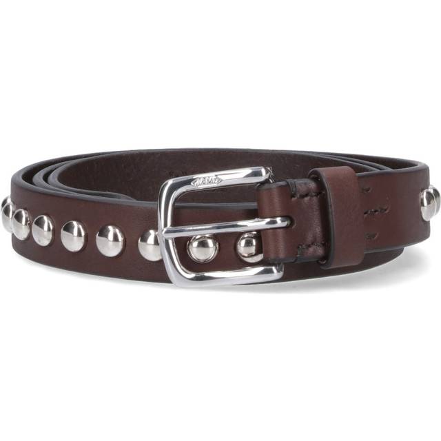 J & M Davidson 'Dome Rivets Narrow' Belt - Brown - 105