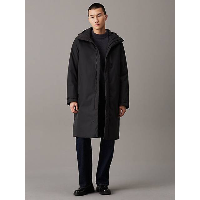 Calvin Klein Jeans Technical Longline Parka - Black, Black, Size S, Men