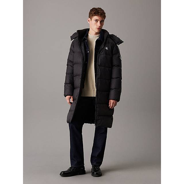 Hooded Down Puffer Coat - Black - S
