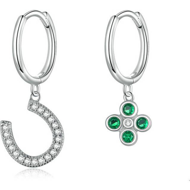 Lucky Horseshoe  Stud Earrings for Women Silver plating Ear Pins Jewelry