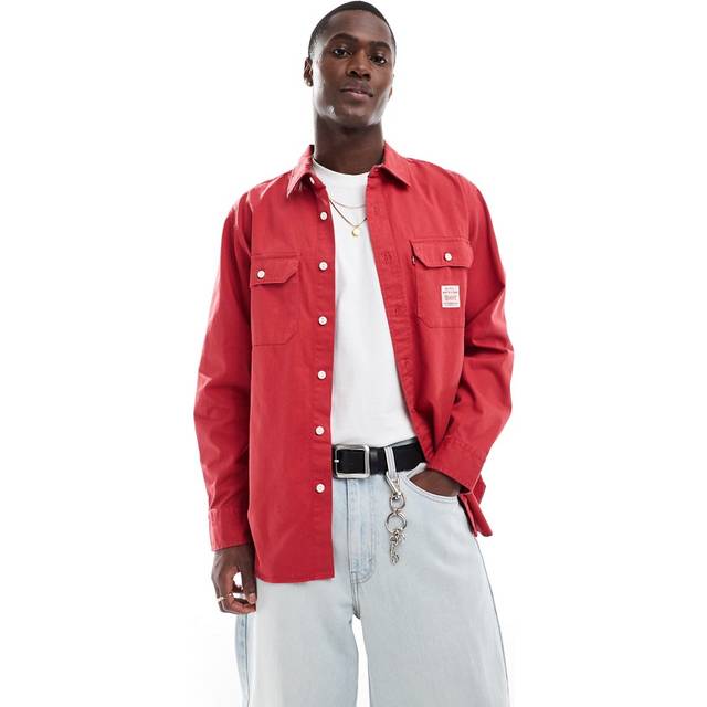 Levi's – Röd klassisk arbetsskjorta i twill