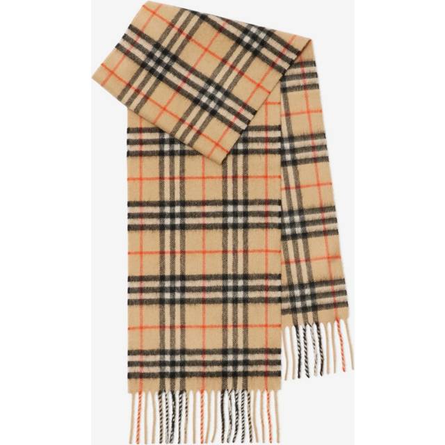 Burberry Beige Check Cashmere Scarf (124Cm) - One Size