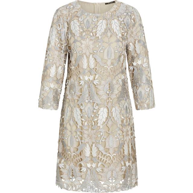 Bruuns Bazaar, Klänning, Dam, L, Polyester, Klänning Abutilonbbkata med spets - beige (L)