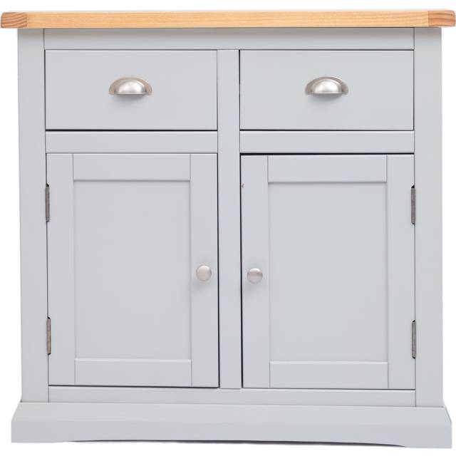 Loreo Light Grey 2 Drawer 2 Door Sideboard Chrome Cup Handle - One Size