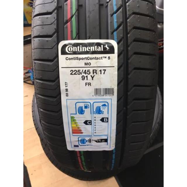 Continental sport contact 5 mo 225/45 r17 91y fr c b rating 1 tyre