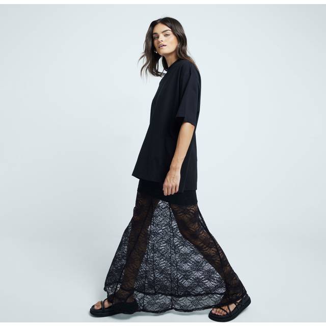 River Island Womens Black Lace Maxi Skirt - 14