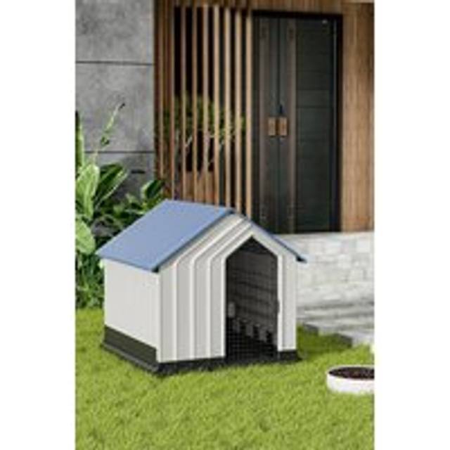 Plastic Kennel with Iron Doors - Blue - One Size