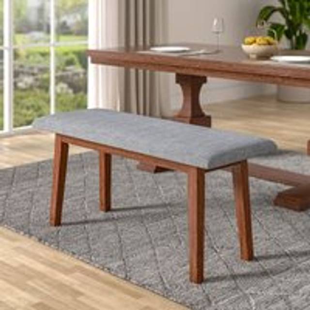 Livingandhome - Mid Century Backless Linen Upholstered Dining Bench
