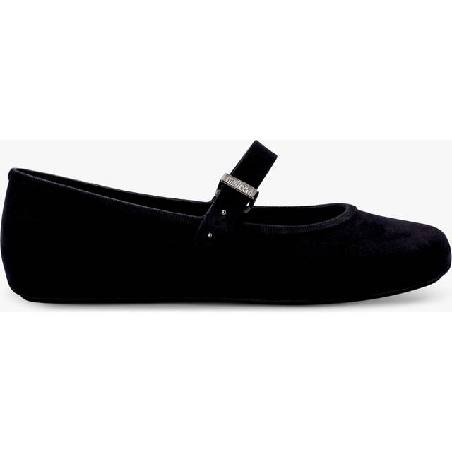 Womens Soft Ballerina Velvet Jelly Sandals - Black - 3
