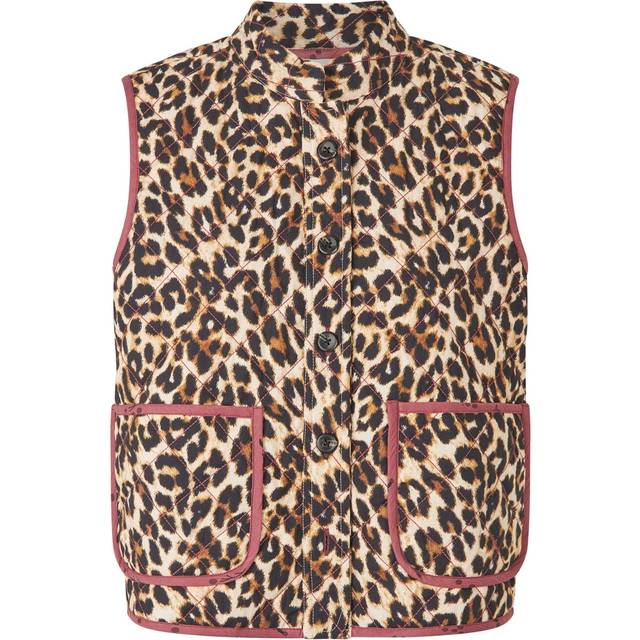Lollys Laundry Cairoll Quilted Vest Dam Västar Stl. L - Från Magasin - Leopard Print (L)