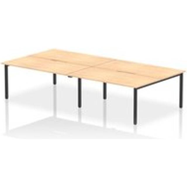 Evolve Plus 1600mm B2B 4 Person Bench Desk Maple Top Black Frame