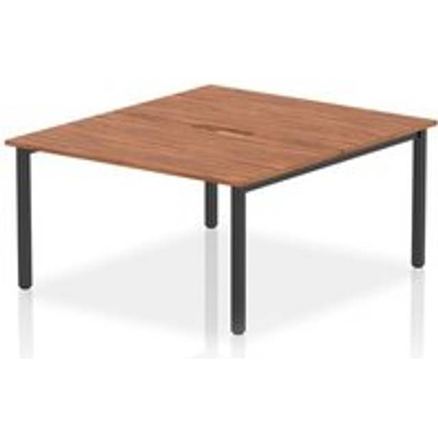 Evolve Plus 1400mm B2B 2 Person Bench Desk Walnut Top Black Frame