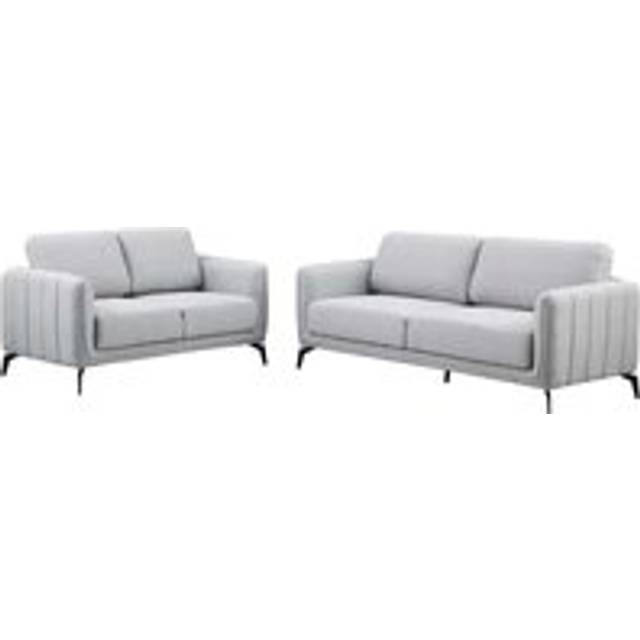 More4homes - oslo modern scandi style fabric living room 2+3 seater sofa set light grey