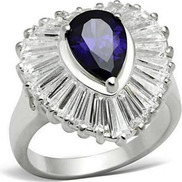 Silver 925 Sterling Silver Ring with AAA Grade CZ, Tanzanite - Size 8