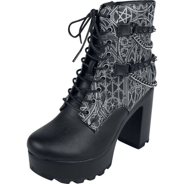 Gothicana by EMP - Gothic Hög klack - Boots med kedjor och spännen - EU37 EU41 - för Dam - svart