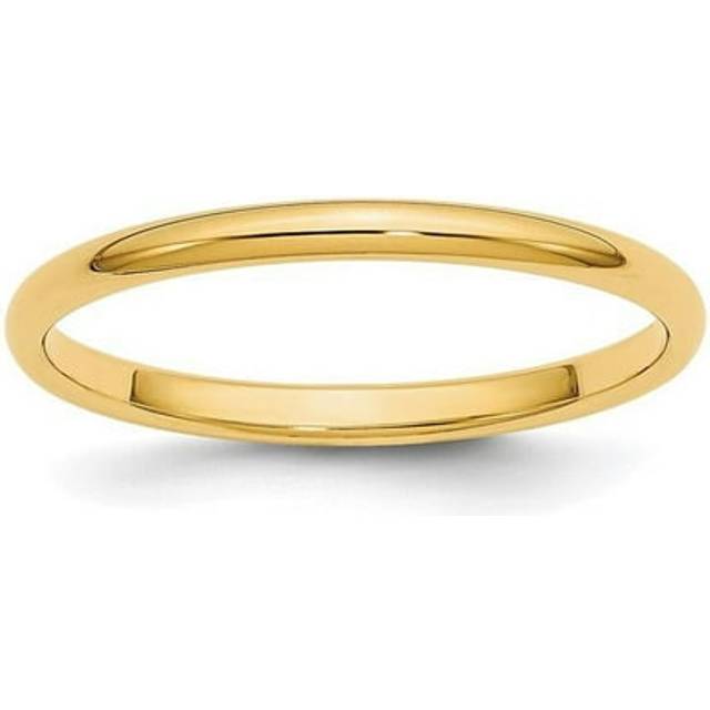 14k yellow gold 2mm half round wedding band solid classic ring sizes 4 - 14