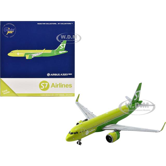 Airbus A320neo Commercial Aircraft &#34;S7 Airlines&#34; (RA-73428) Green Two-Tone 1/400 Diecast Model Airplane by GeminiJets