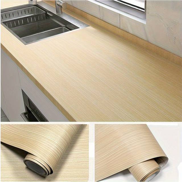 (Wood Color, WRYHERT) Self-Adhesive Vinyl Wood Grain Wallpaper Roll, Detachable Texturized Contact Paper