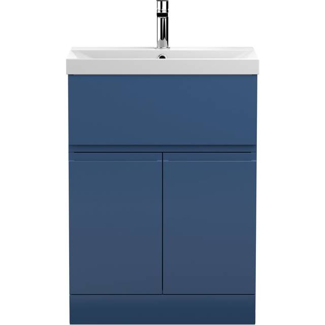 Hudson Reed Urban Floor Standing Vanity Unit with Basin 3 Satin Blue - 600mm Wide