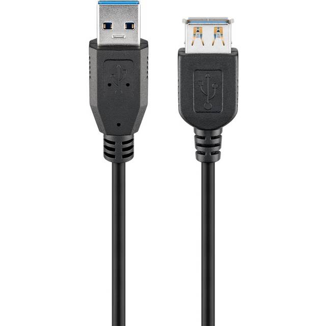 USB 3.0 förlängningskabel, svart, 1,8m