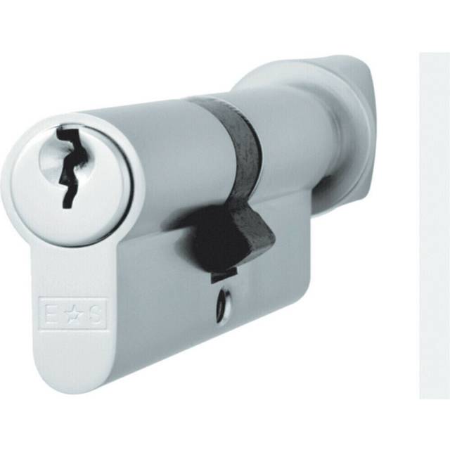 60mm EURO Cylinder & Thumbturn Lock Keyed to Differ 5 Pin Satin Chrome Door - Multi - One Size