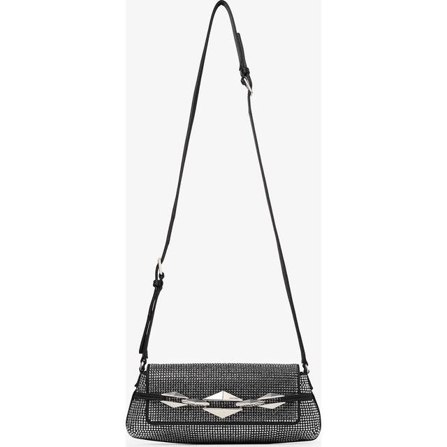 Jimmy Choo Womens Black/antique Silver Diamond Small Crystal-embellished Satin Shoulder Bag 1 Size
