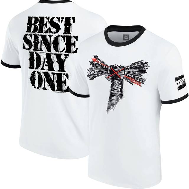 CM Punk Best Since Day One Retro Ringer T-Shirt - White - Mens