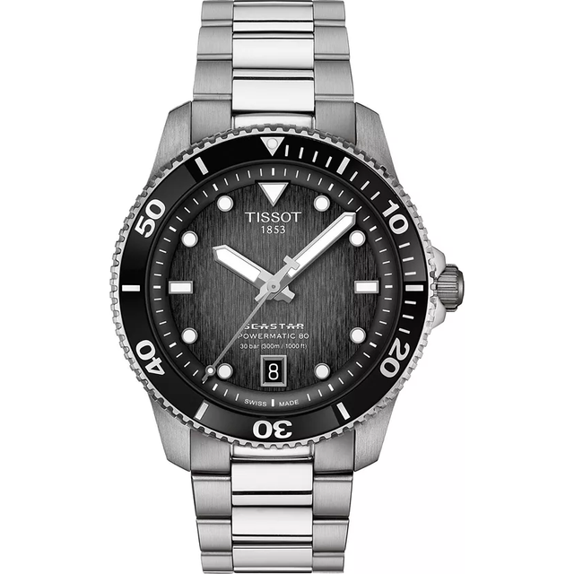 Tissot Seastar 1000 Powermatic 80 Grey Dial Automatic Diver's T120.807.11.051.00 300M Men's Watch grey