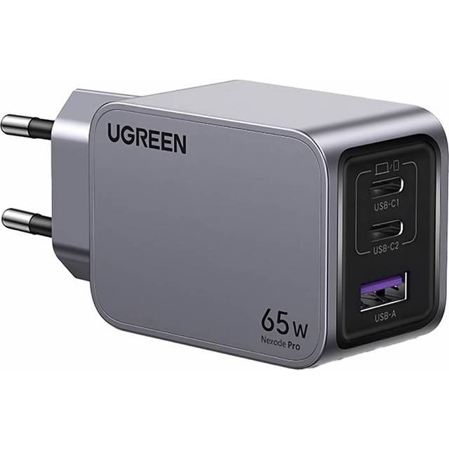 UGREEN Nexode Pro 65W 3-Ports GaN-laddare inklusive 100W USB-C kabel