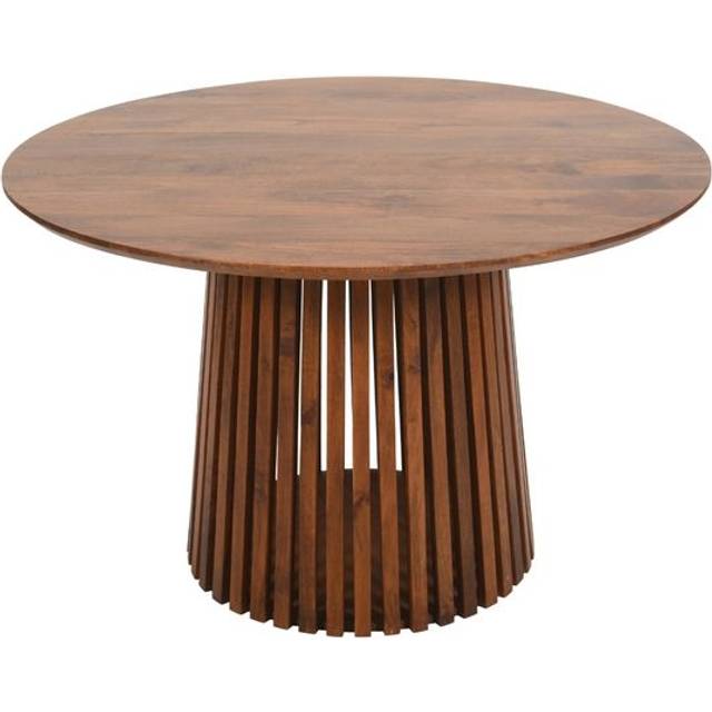 Slatted Mango Wood Round Dining Table