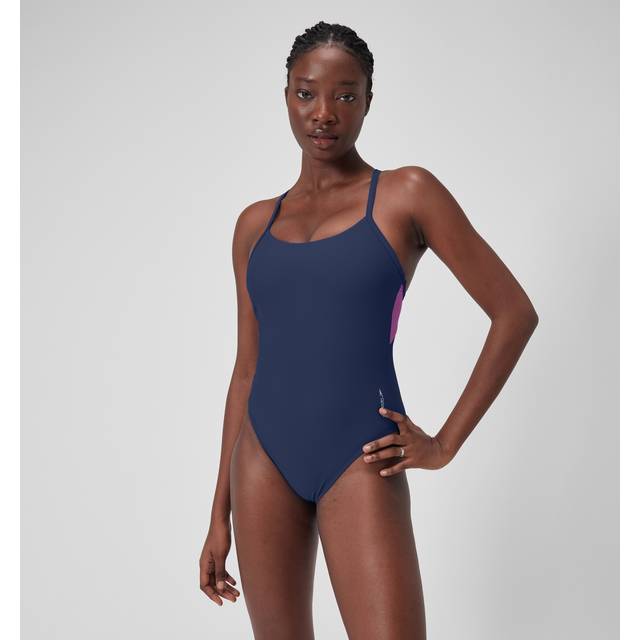 Speedo women's colourblock racerback swimsuit swimming costume swimwear