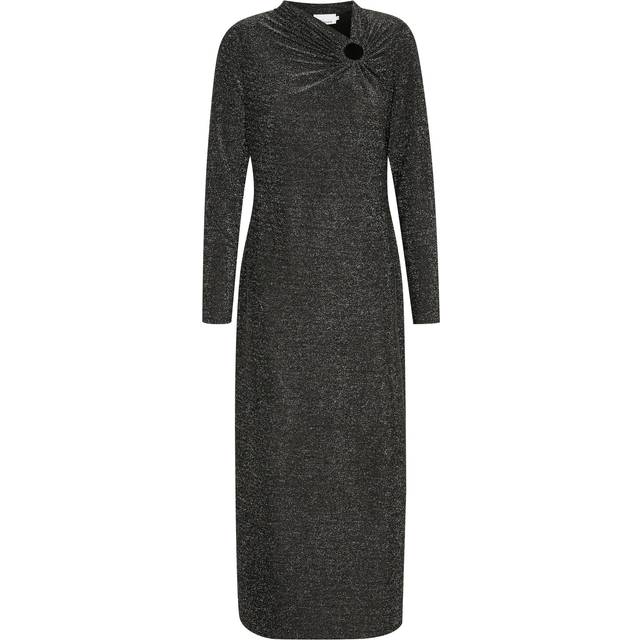 Karen by Simonsen, Midi Dresses, female, Black, M, Meteorite Dress with Smart Neckline