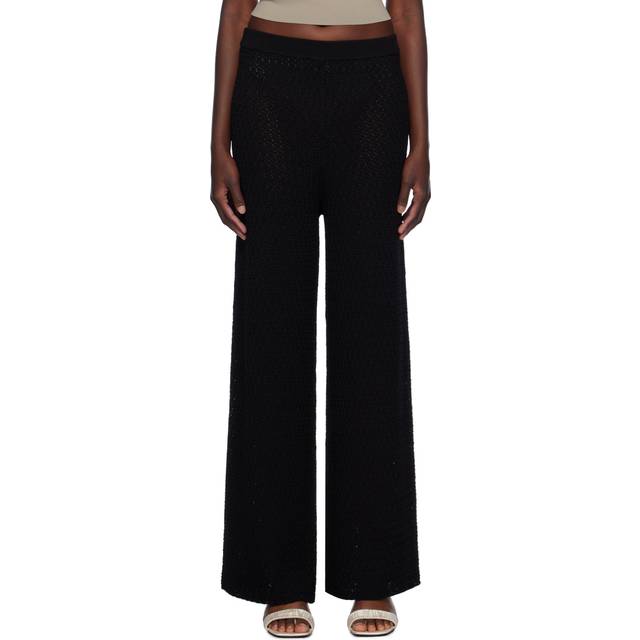 TOTEME Black Wide-Leg Trousers - 001 Black - S