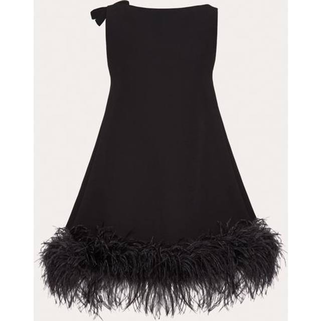 Valentino Feather-trimmed minidress - black (UK 4)