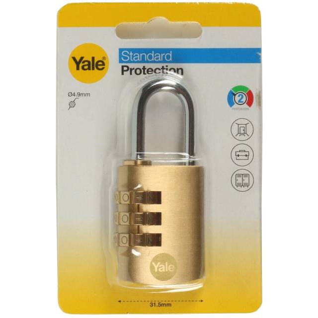 Strong Padlock Brass 3 Digit Steel Shackle Rust Free Security Basement Outdoor