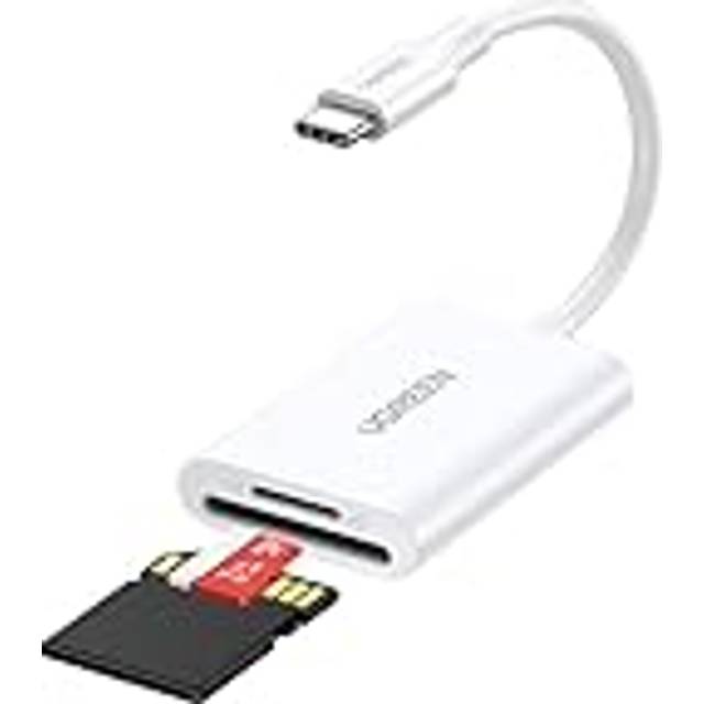UGREEN USB C-kortläsare 170 MB/S SD 3.0 SD Micro SD-kortläsare Typ C-kortläsare USB C-kortläsare kompatibel med iPhone 15-serien, Galaxy S23-serien, iPad, MacBook Pro/MacBook Air etc (Vit)