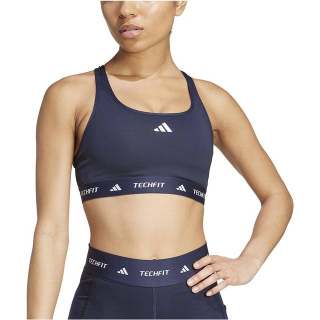 adidas performance – Techfit – Bläckblå sportbehå-Svart/a