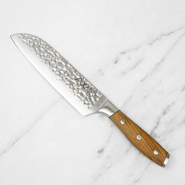 Rockingham Forge 7" Ashwood Santoku Knife - can be Engraved or Personalised - Light Ash Wood