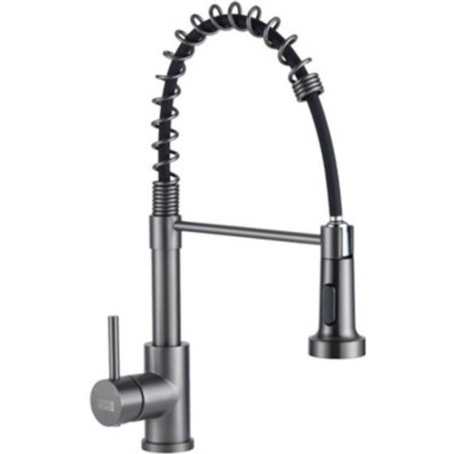 (Grey) Commercial Swivel Pull out Kitchen Tap Mixer Tap Faucet