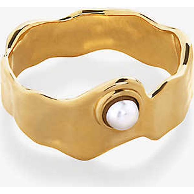 Monica Vinader Capri Button Pearl Stacking Ring