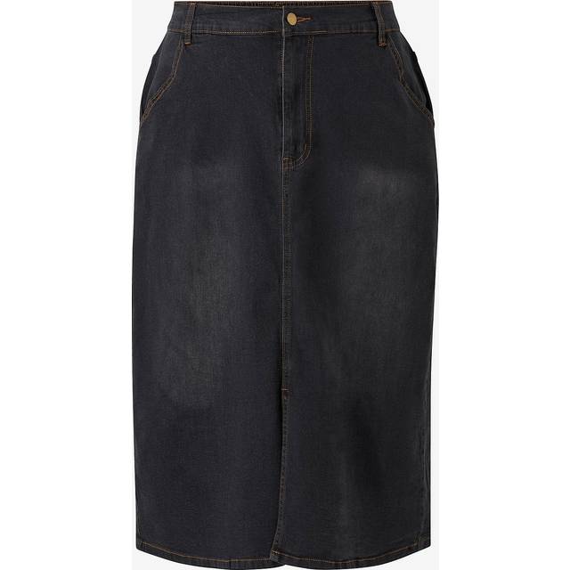 Gozzip - Jeanskjol aLena Long Denim Baggy Skirt - Svart