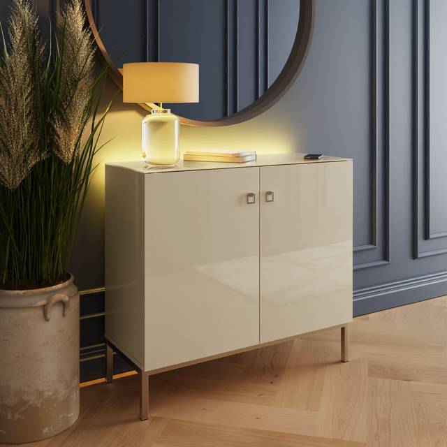 LYRA 100cm Sideboard - White (90cm H X 100cm W X 40cm D)