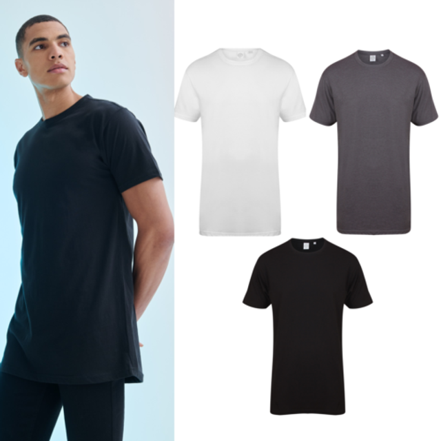 Sf longline t-shirt with dipped hem (sf258) - casual short sleeved tee