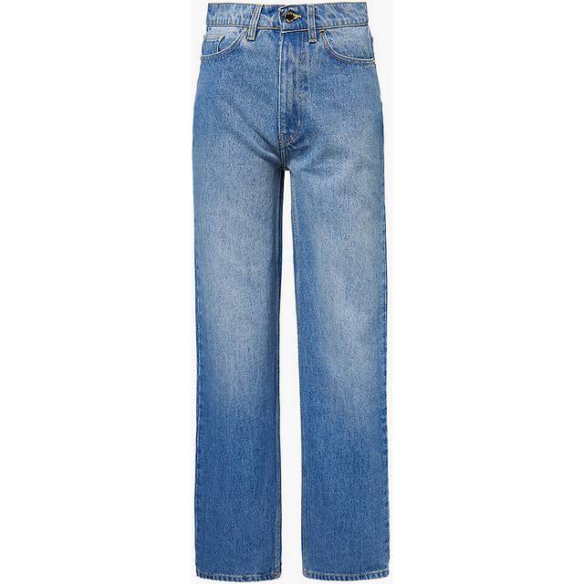 Casablanca Womens Washed Blue Faded-wash Straight-leg Mid-rise Jeans 28 - WASHED BLUE