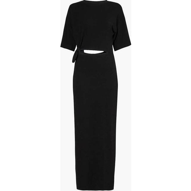 4th & Reckless Womens Black Short-sleeved Cut-out Stretch-jersey Maxi Dress 8 - BLACK