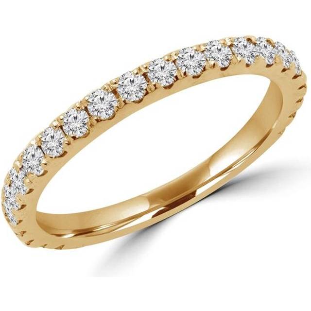 0.4 CTW Round Diamond Semi-Eternity Wedding Band Ring in 14K Yellow Gold, Size 6.5